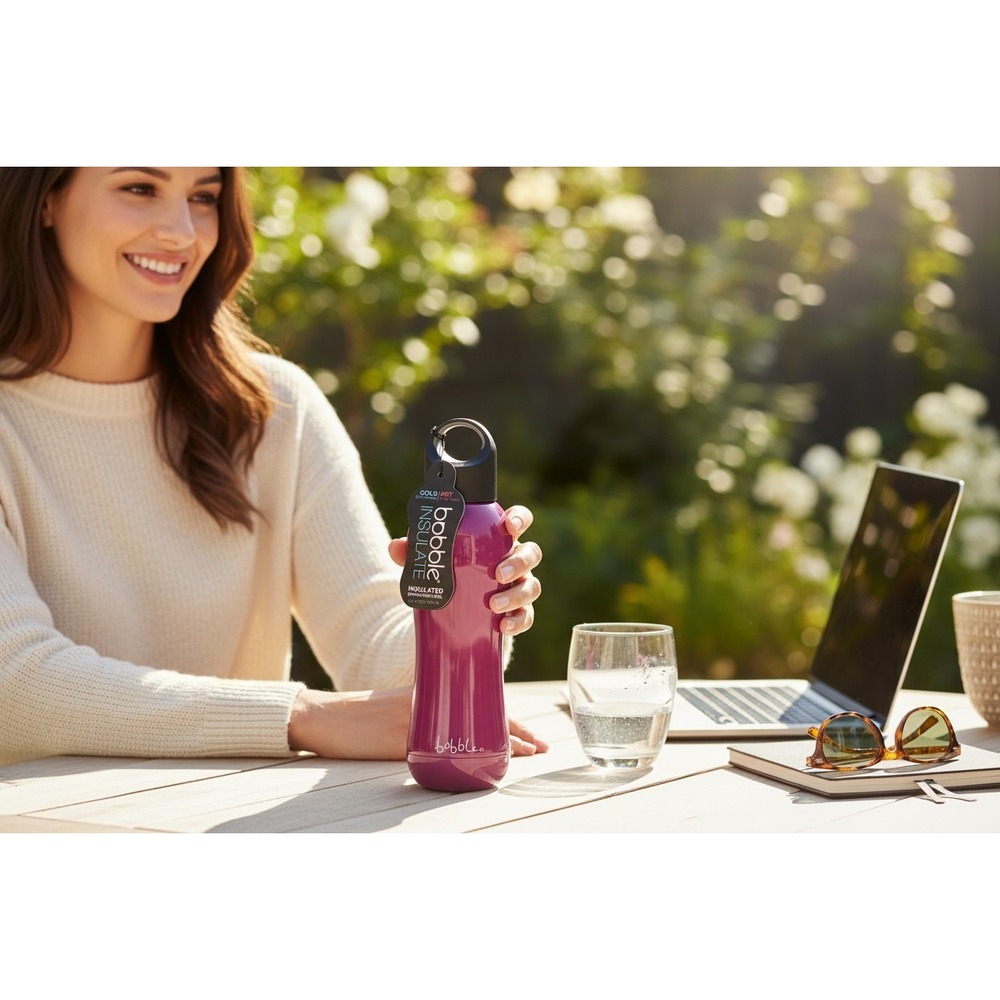 Bobble Insulate Water Bottle Unisex 15oz Berry Brand New Stainless Steel Pink